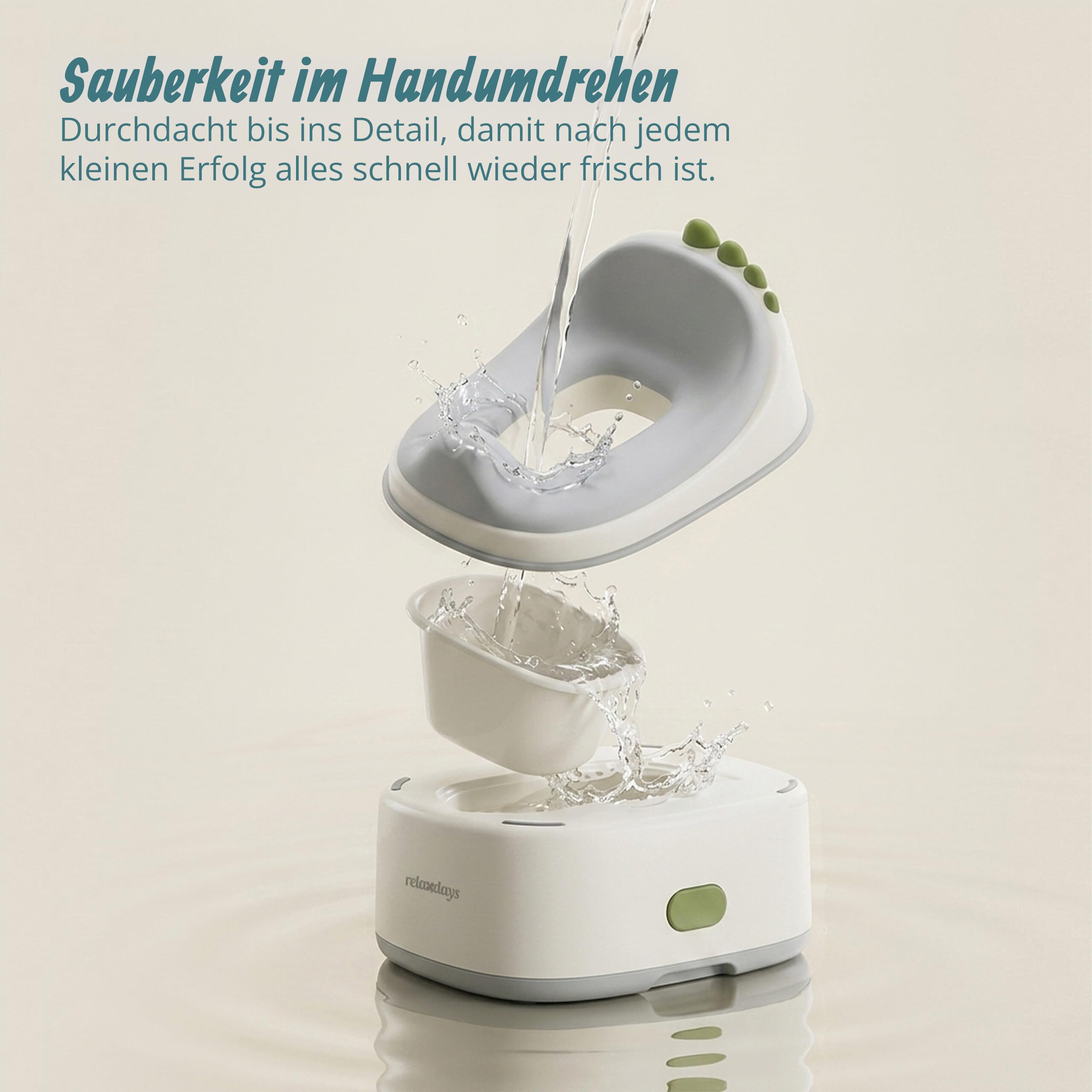Relaxdays Töpfchen 4-in-1, Dino, Kindertoilette Deckel, HBT: 30x36,5x33,5 cm, WC-Trainer, Aufsatz & Hocker, Reise, blau