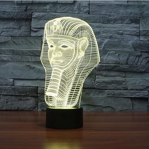 Miniatura 6 de Luz nocturna para niños, faraón 3D, lámpara LED con control remoto, 16 colores cambiantes, regalo de cumpleaños de Navidad para niños