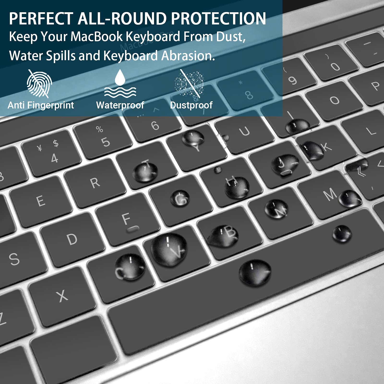 Cubierta del Teclado,ZYB TPU Protector Teclado MacBook Air 13 para 2020 MacBook Air 13 Pulgadas M1 A2337/A2179 con Retina y Touch ID, QWERTY Español Diseño, Haute Transparence Clavier- TPU Claro