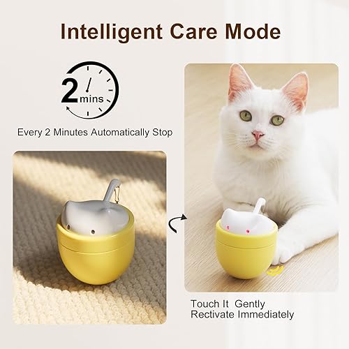 Miniatura 3 de Juguete láser para gatos, juguetes láser automáticos para gatos y gatitos de interior, puntero láser de autoequilibrio automático recargable de 360,