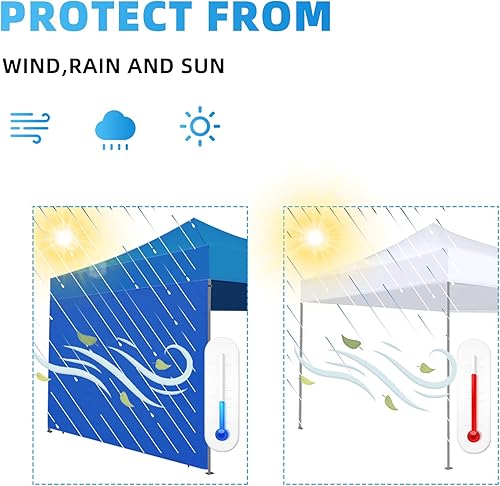 Miniatura 5 de Paredes laterales de tienda de campaña para toldo desplegable de 10 x 10, paquete de 3 paneles solares instantáneos, impermeable y protección UV,