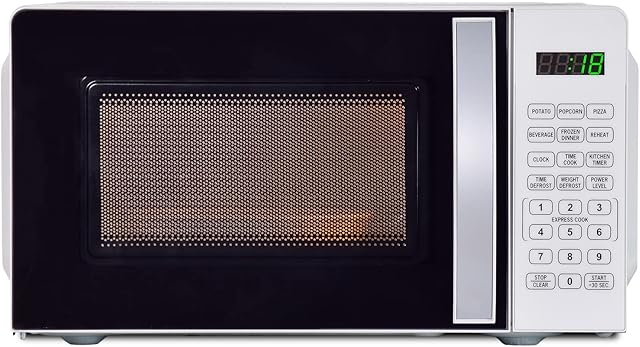SMETA Digital Microwave Ovens, Countertop Microwave, Solo Microwaves 700W 20 Liter Small Microwave Oven with 9 Power Level,Procedural Memory,6 Automatic Cooking Menus Digital Display,White