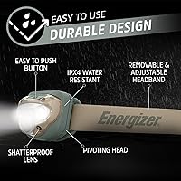 Vista 3 de Energizer Linterna frontal LED PRO (paquete de 2), faros resistentes al agua IPX4, luz de cabeza de alto rendimiento para exteriores, camping