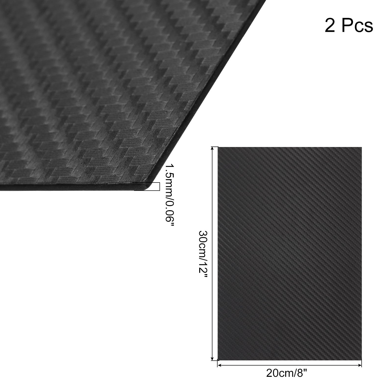 ABS Plastic Sheet - 12x8 Inch Carbon Fiber -2
