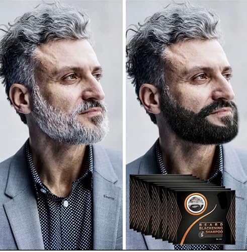 Miniatura 2 de Tinte negro para barba para hombres, para colorear, cabello negro, barba, bigote, oscurecimiento instantáneo, patillas, barba, champú para mejorar