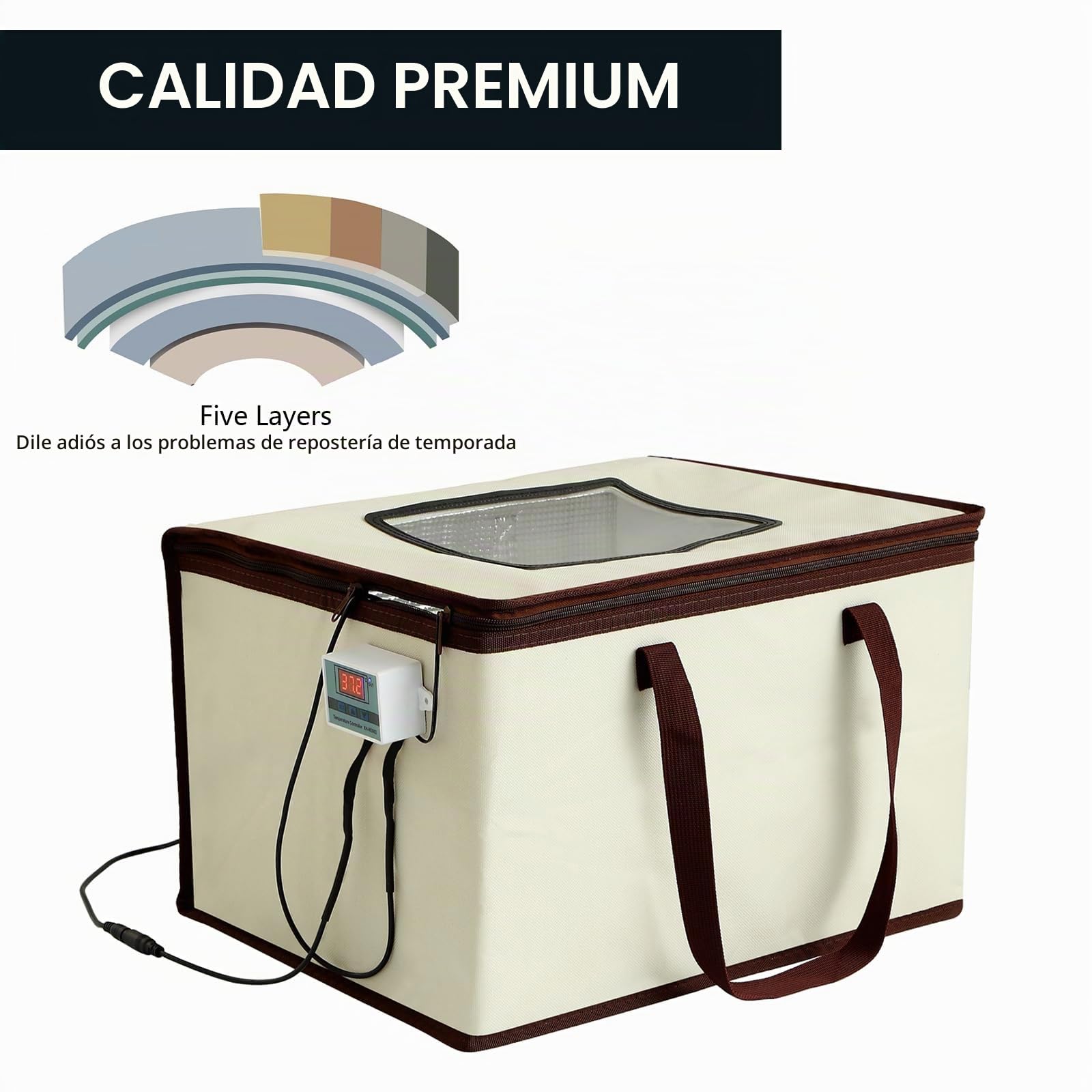 Caja de Fermentación para Hacer Pan, Fermentador De Masas Versátil con Control Preciso De Temperatura Calentador de Masa Madre Gabinete De Fermentación De Masas Plegable