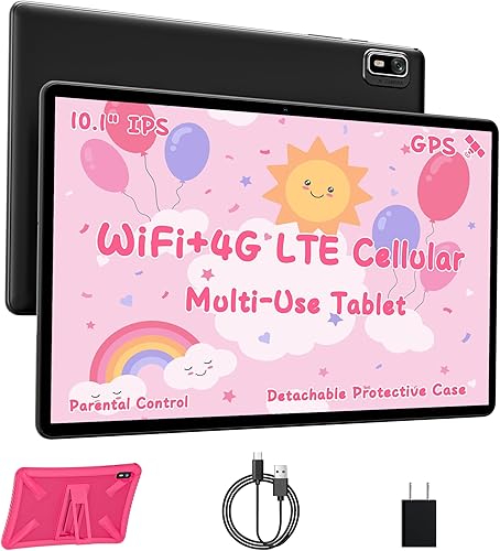 HAOVM Tableta de 10 pulgadas, SIM 4G desbloqueada, Tableta Android 14 con ranura para tarjeta SIM, pantalla táctil IPS, procesador rápido de 2.0GHz,