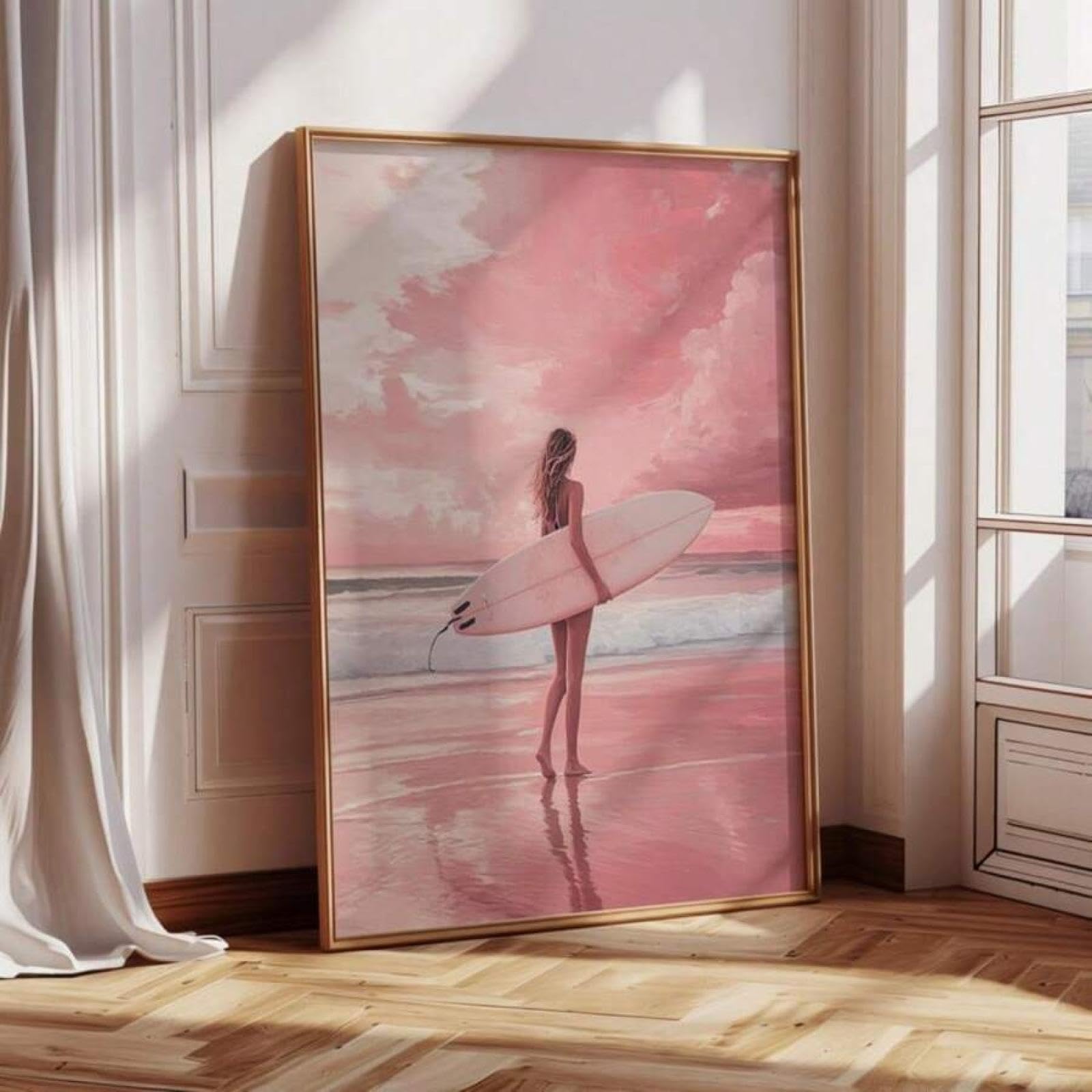 Toile surfeuse pastel 60x80cm pour déco murale de plage et océan - 6
