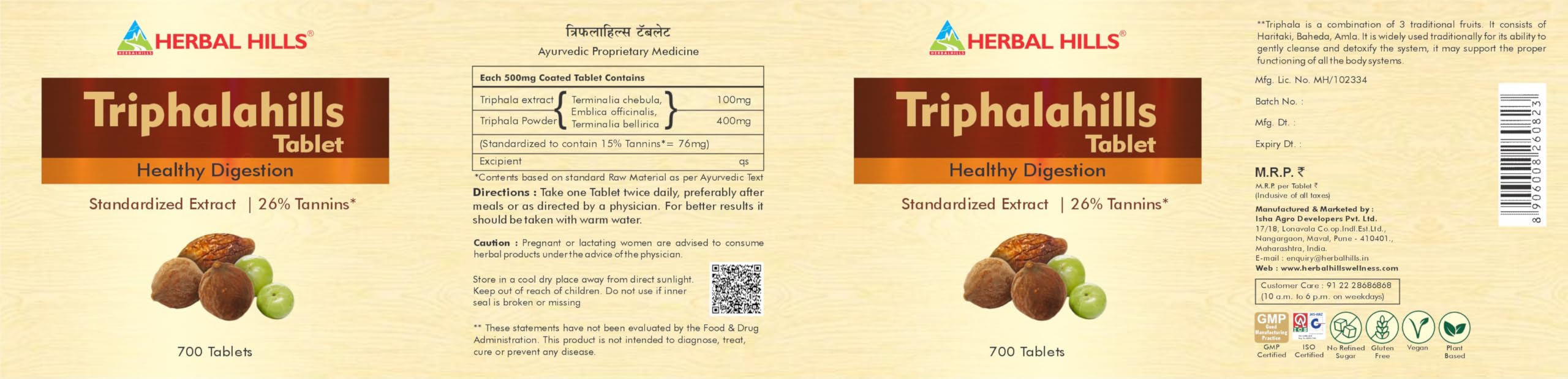 Herbal Hills Triphala Tablets, 700 Count, Pack of 1 — Amazon image 2
