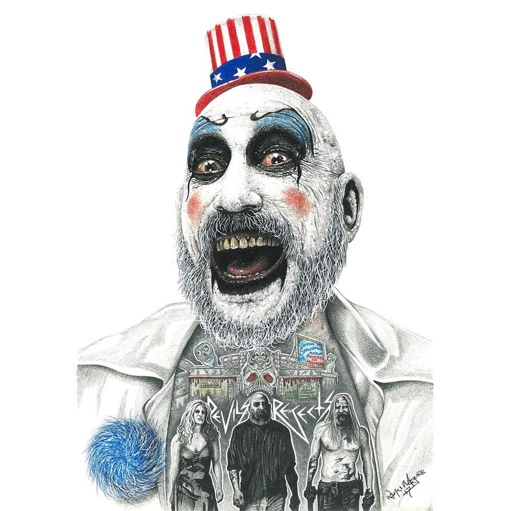Wee Blue Coo Wayne Maguire Tattooed Captain Spaulding Inked Ikon Art Print Poster Wall Decor 12X16 Inch