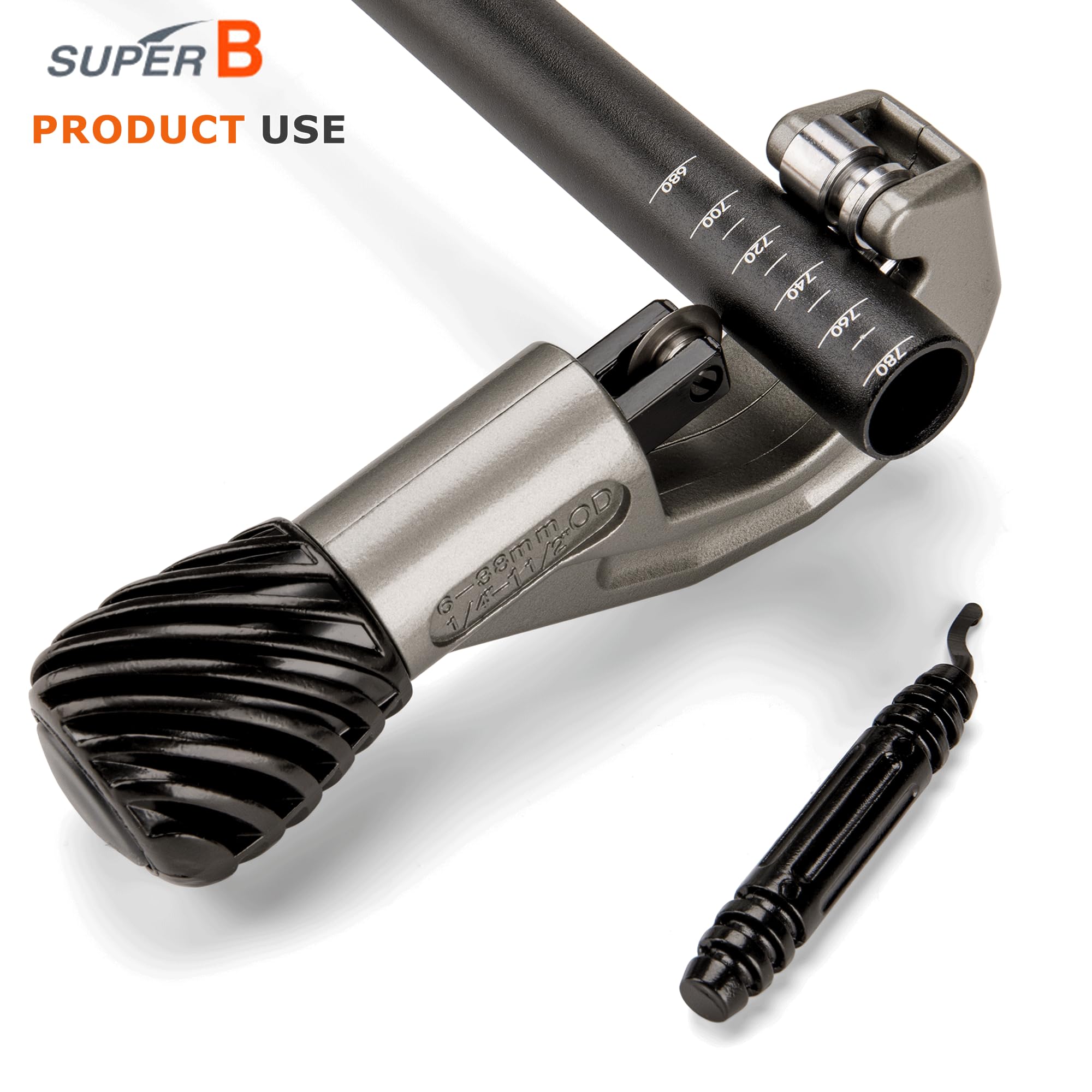 Super B Rohrschneider, Rohrschneider, Werkzeug, 0,6 cm - 3,8 cm Außendurchmesser Kupfer, Aluminium, Messing, Edelstahl und Kunststoff, Rohrschneider, Schnellschneider mit Ersatzrad und Entgratwerkzeug