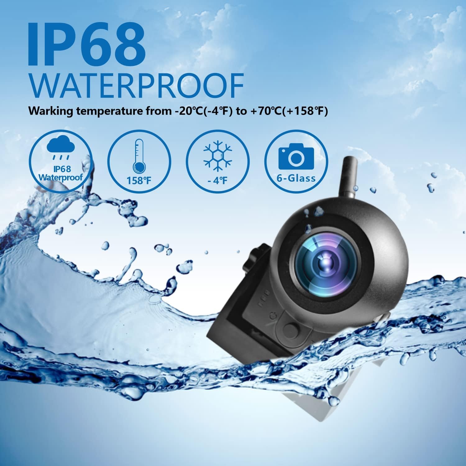 Verbesserte drahtlose Backup Kamera Magnetic Hitch, wiederaufladbare batteriebetriebene WiFi Rückfahrkamera, 720P IP68 wasserdichte Rückfahrkamera für LKW/RV/Camper/Anhänger für iPhone iPad Android