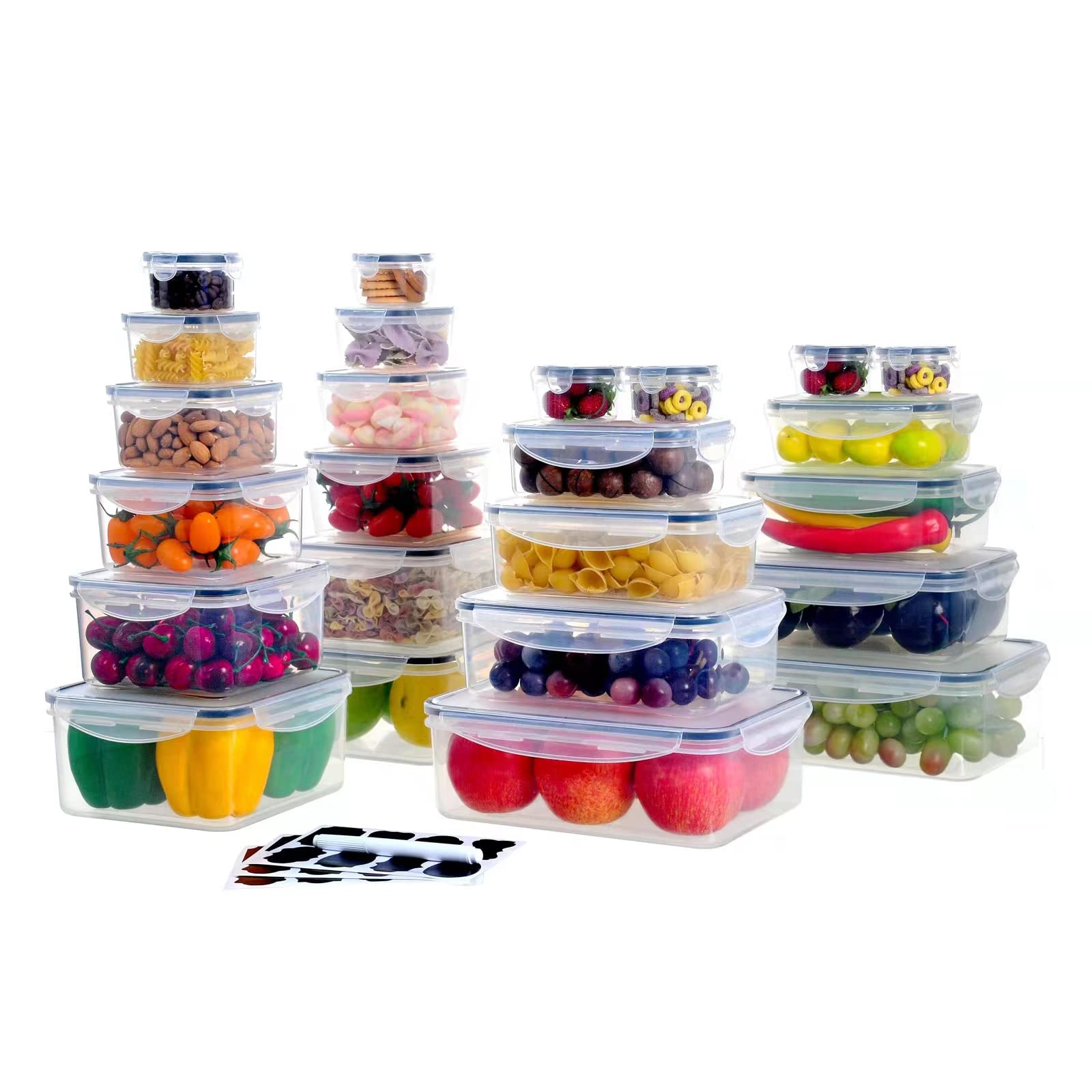 Amazon｜大型食品保存容器48個、2.7~85オンス(積み重ね可能な