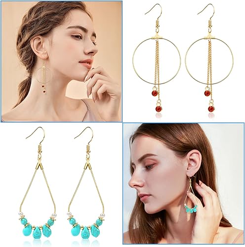 Miniatura 3 de Juego de 360 aros de cuentas para la fabricación de joyas, con aretes para encontrar lágrimas redondas, anillos abiertos, ganchos y respaldos para