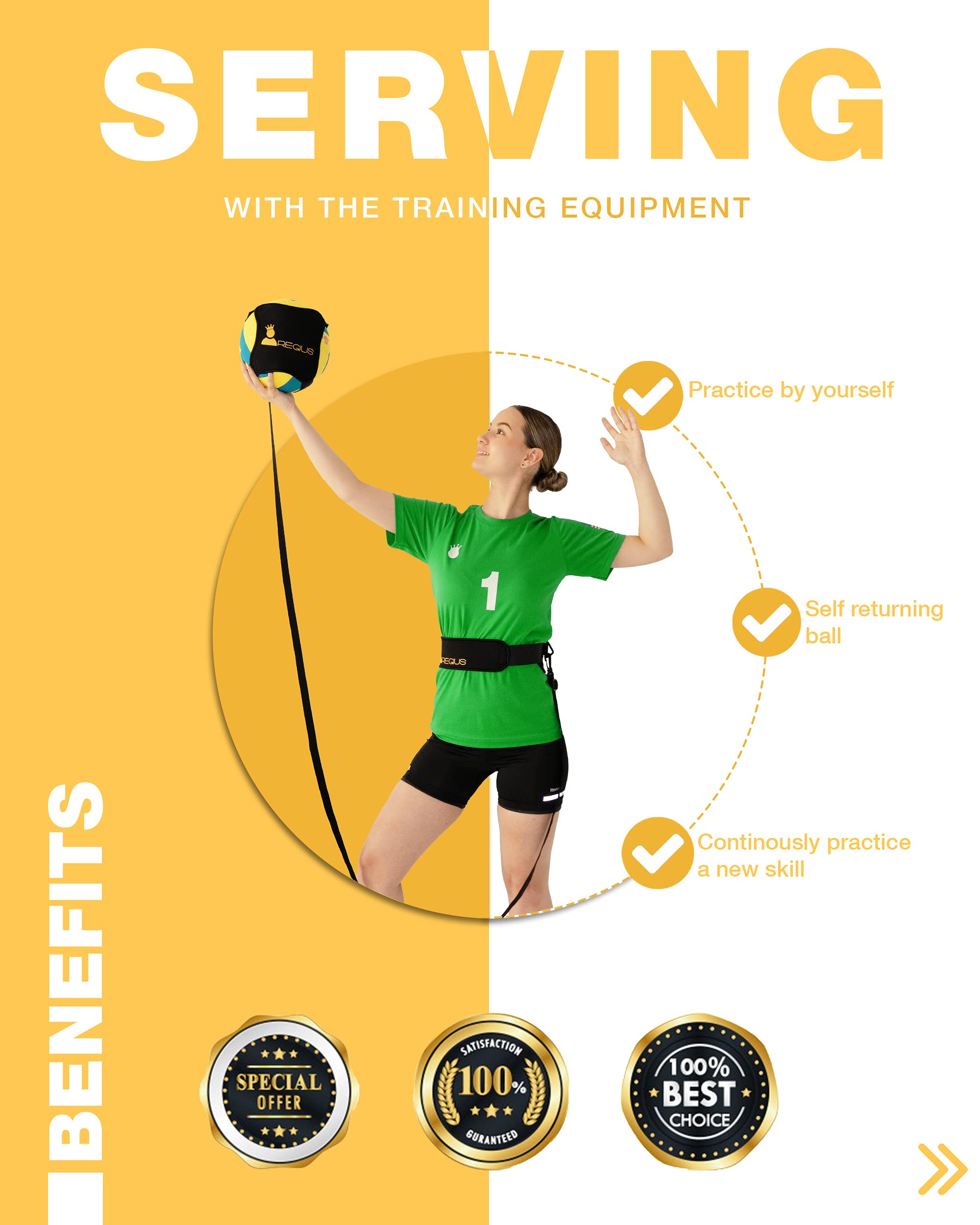 Regius Volleyball Training Equipment 3.0 Premium Solo Trainer