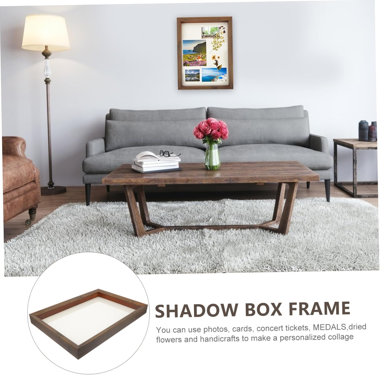 Dried Flowers Shadow Box Display Case Elegant for Home Decoration Smooth Surface Design Present for Friends and Family