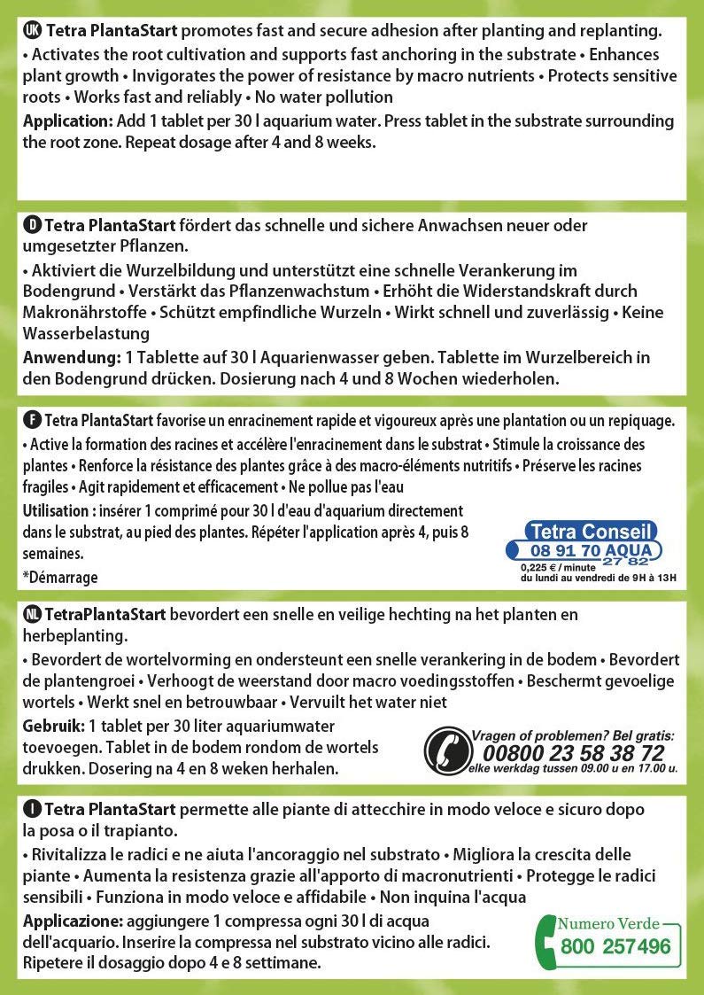 Tetra PlantaStart compresse di fertilizzante (per piante acquatiche in acquario, favorisce la formazione delle radici, ottima per piantine o reimpianti), 12 compresse