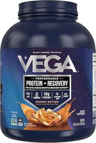 Vega Sport - Proteína en polvo de alta calidad mantequilla de maní vegano 106oz de proteína a base de plantas 018oz de BCAA baja en carbohidratos