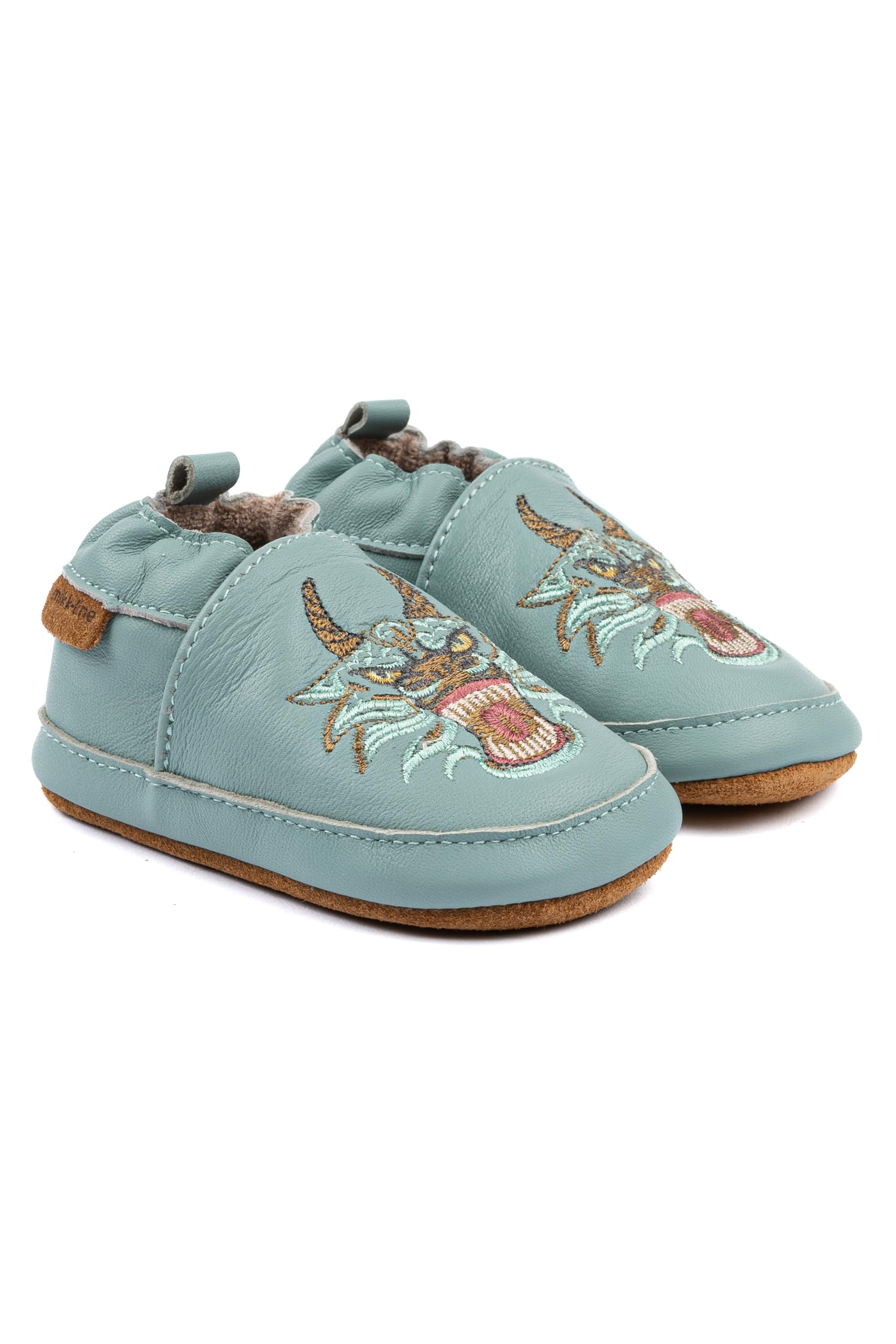 Mikk-line Baby Krabbelschuhe, Hausschuhe mit Tiermotiv, Jungen & Mädchen | Weiche Lauflernschuhe, Rutschfester Wildledersohle, Langlebige Materialien, Bequeme Passform, Vielseitig einsetzbar