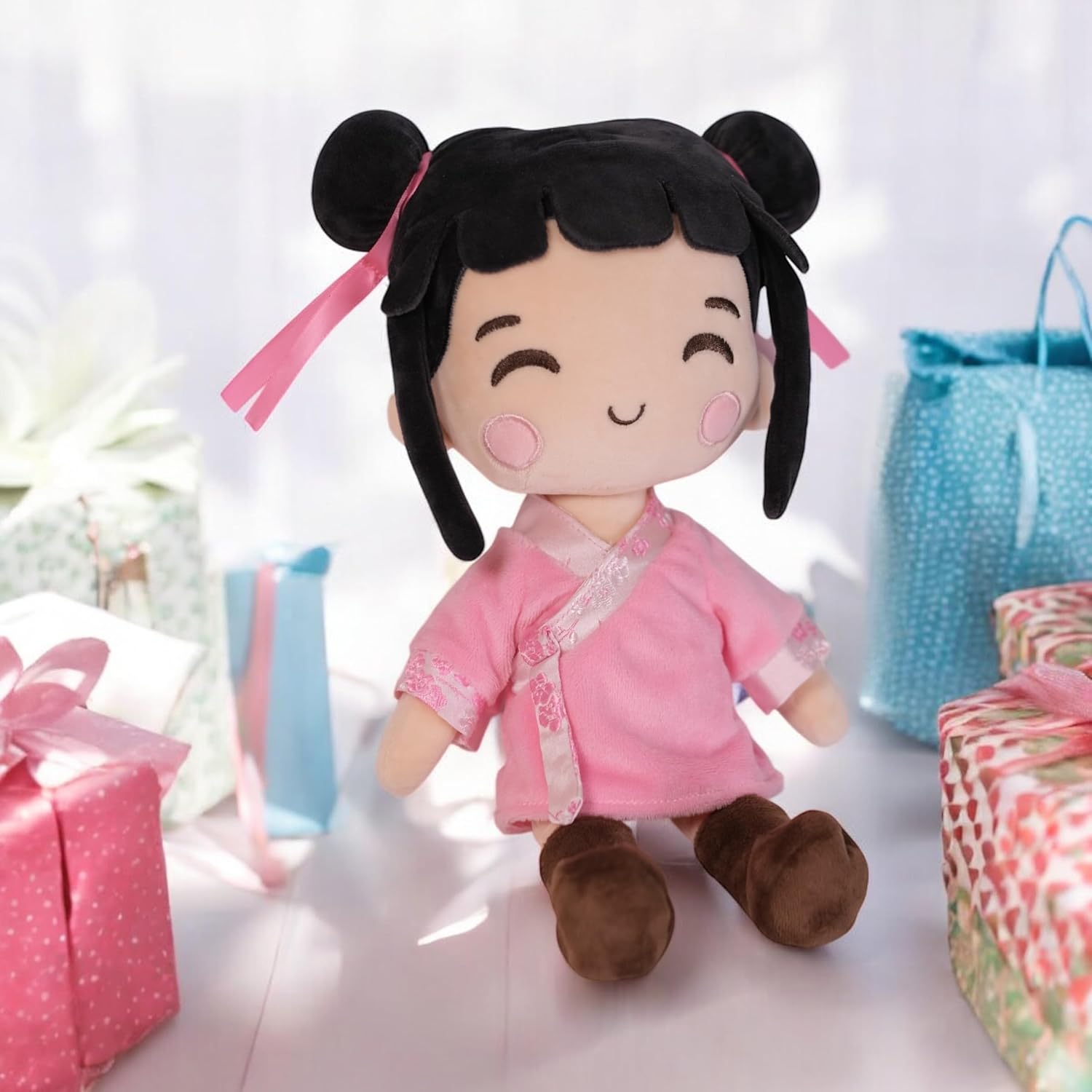 Poco Pals Asian Girl Plush Doll – Soft Stuffed Animal, Multicultural Kawaii Doll for Kids, Diverse Representation Toy, Birthday Gift for Girls Ages 3+