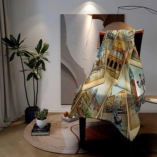 Miniatura 3 de Cobijas para el Frio - Cobijas para el Frio - Manta de arte vintage, suave, afelpada, esponjosa, 40 x 60 pulgadas