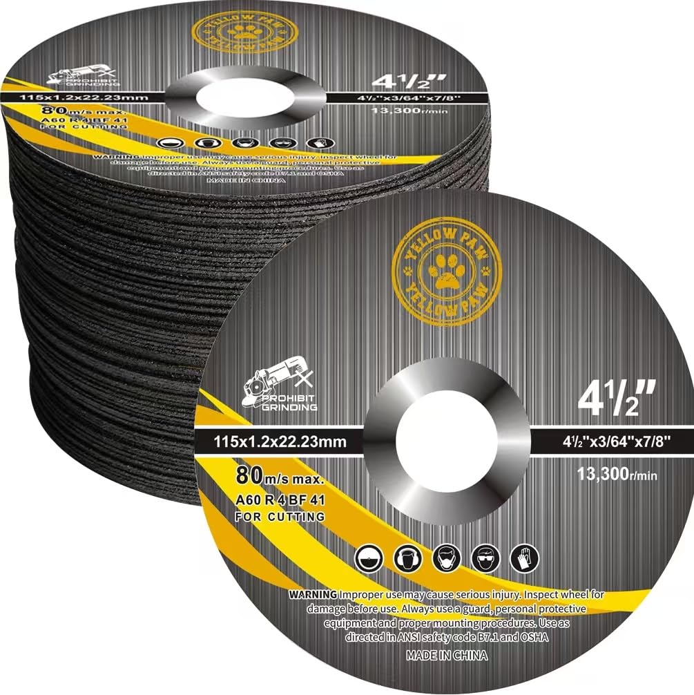 100 Pack of 4-1/2 Inch Cut Off Wheel with 7/8 Inch Arbor (Industrial Grade) All-Purpose Metal & Stainless Steel Cutting Wheel Compatible with 99% of