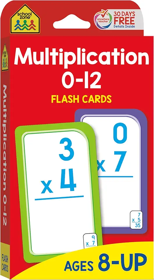 School Zone Multiplication 0-12 Flash Cards: 56 Math...