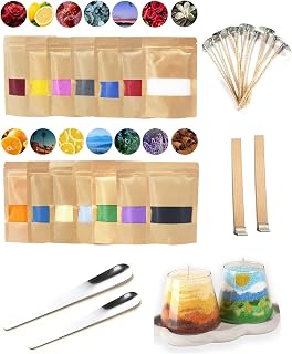 Monivi Scented Candle Sand with Wicks DIY 14 Colors Sand Wax Pearled Candle Wax Beads(1.76oz Each Color, 1.5lb/24.7oz Total up to 120Hours) Refillable Candle Icewax for Candle Making