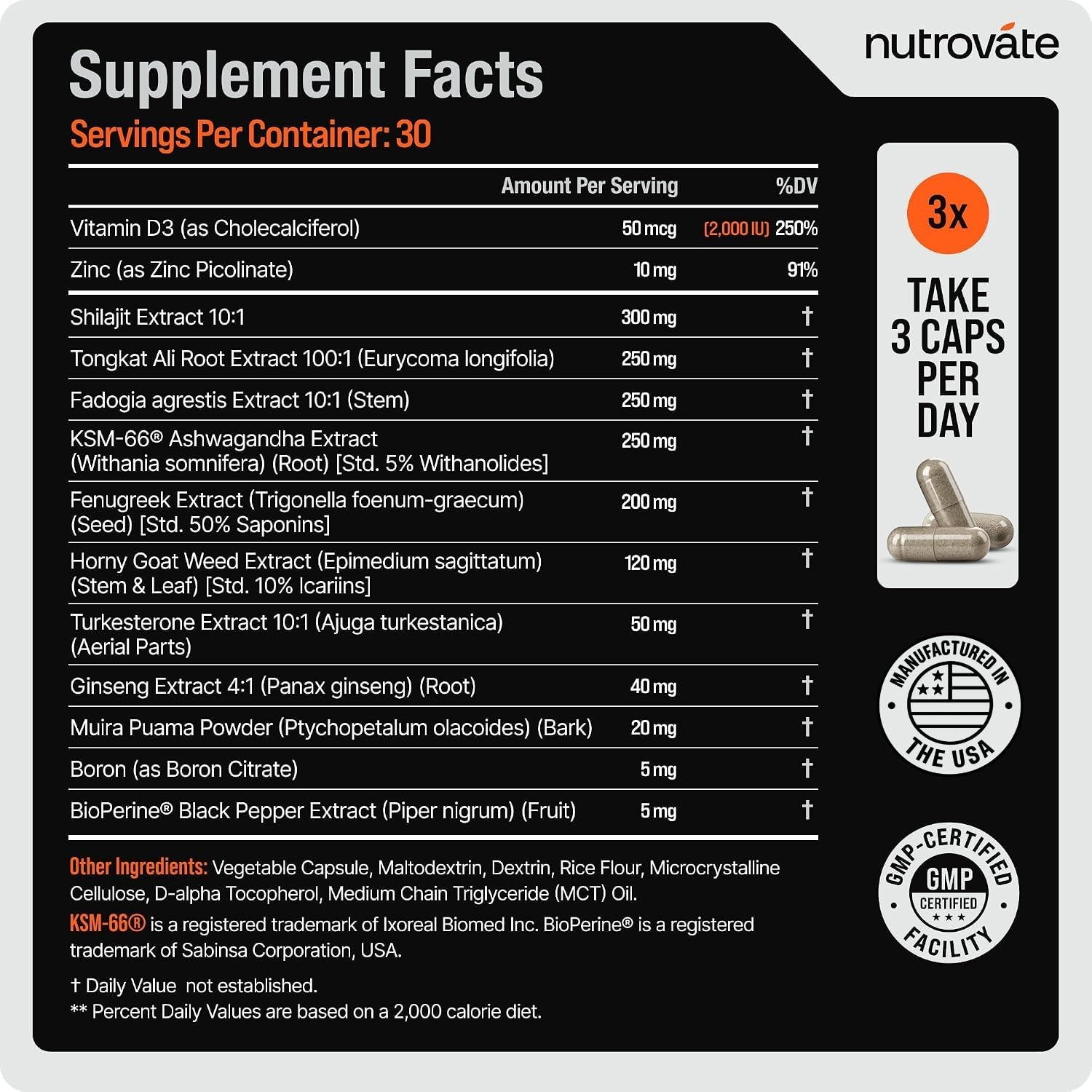 Testosterone Booster for Men with Tongkat Ali, Shilajit, KSM-66 Ashwagandha — Amazon image 5