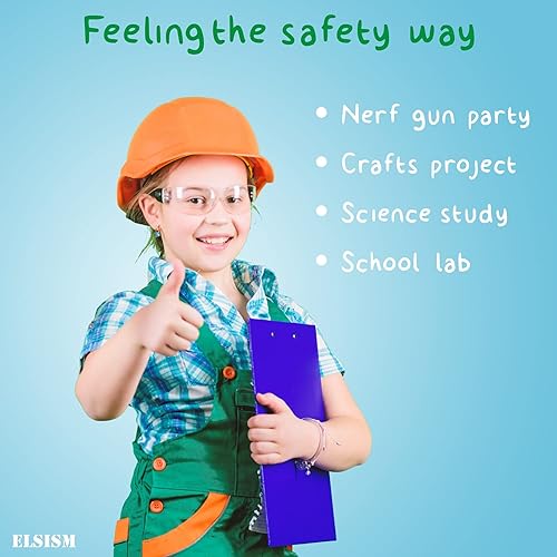 Miniatura 7 de ELSISM Paquete de 3 gafas de seguridad antivaho sobre gafas con marco ajustable, resistencia a los impactos ANSI Z87.1 gafas protectoras