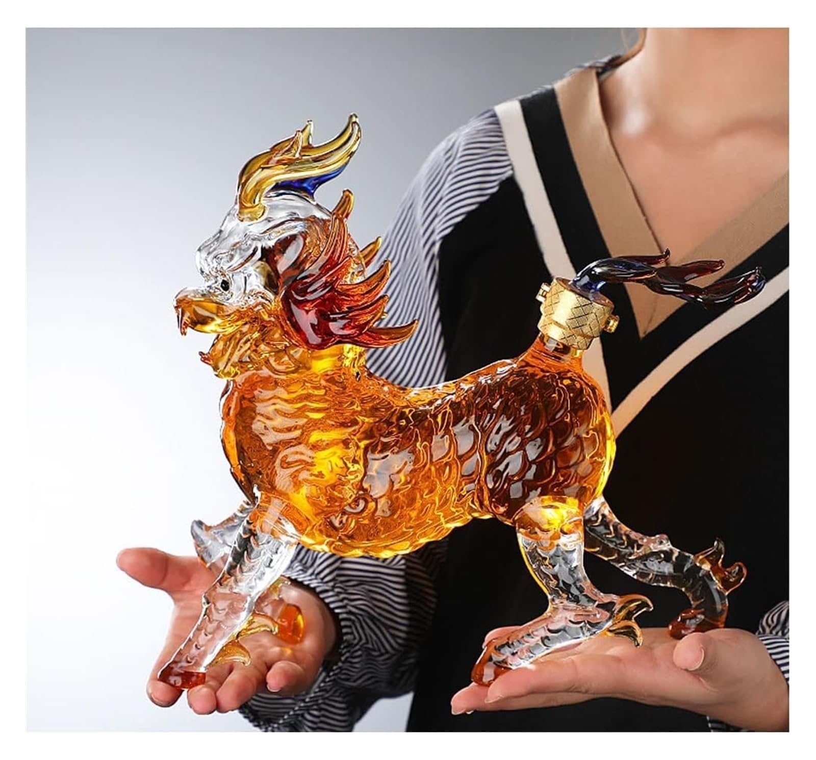 Butelki na whisky i wino, 1000 ml szklany dekanter do whisky Kirin Sculpture