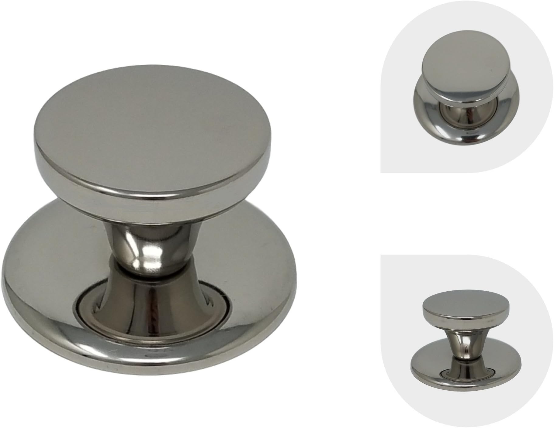 Cookware Universal Replacement Lid Knob – Stainless Steel, Rust Free Kitchen Pot Lid Handle, Gloss Finish
