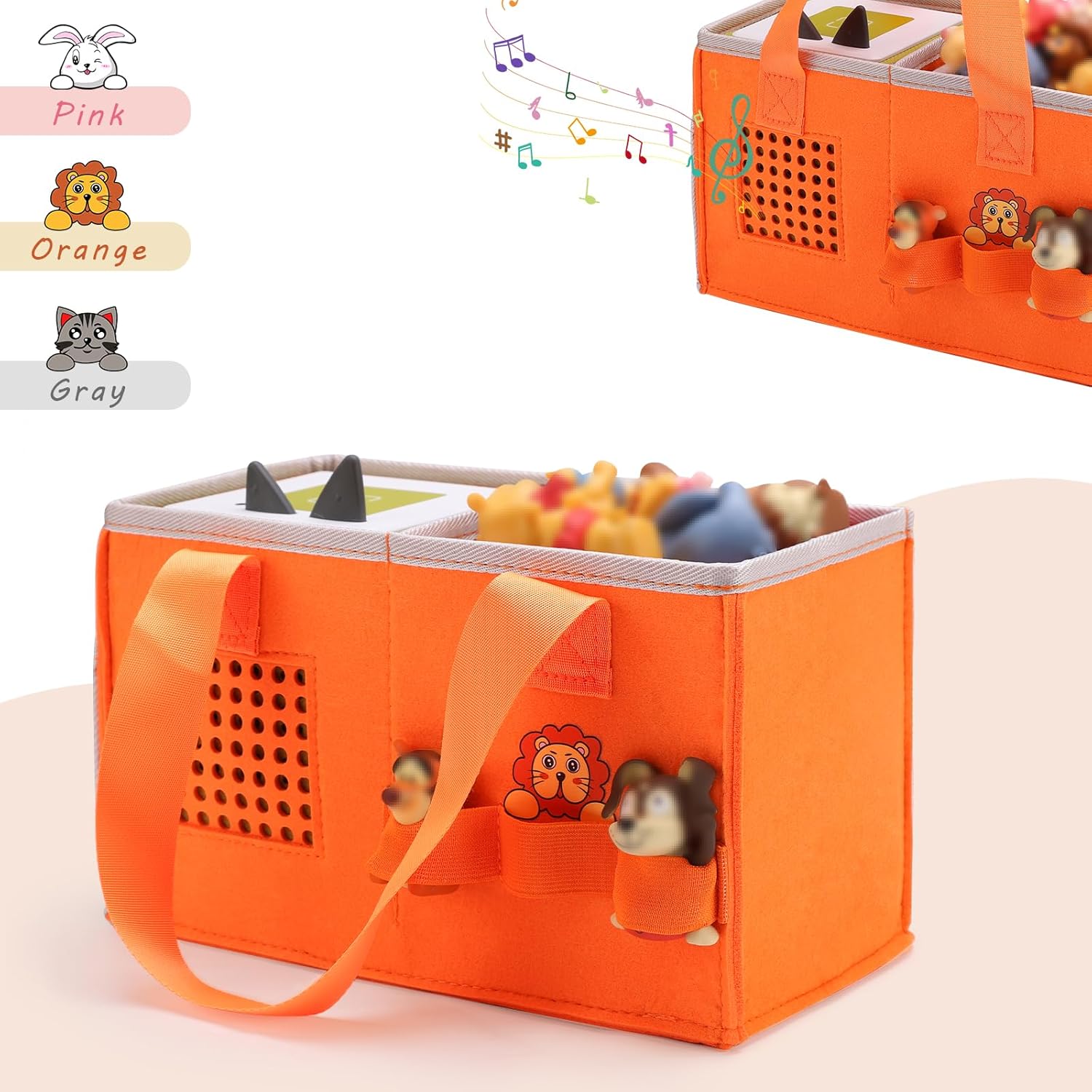 Case for Toniebox Starter Set - Bag for Tonies Figurines | Portable Carrying Case for Educational Musical Box | Travel Storage Bag with Handle for Toniebox Accessories (Orange) - Image 2