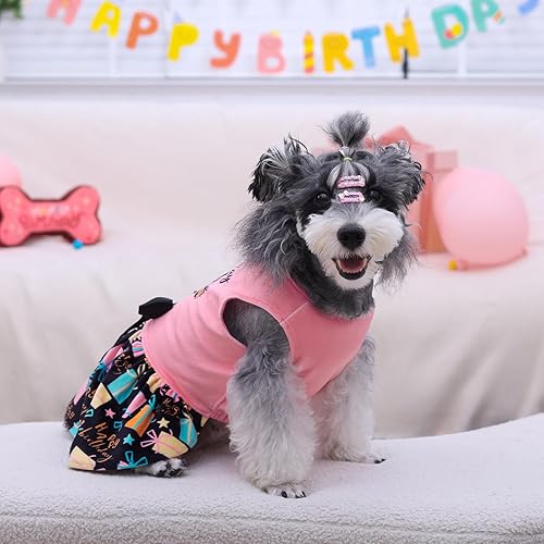 Miniatura 26 de CuteBone - Vestido de terciopelo para perros pequeños, para cachorros, ropa rosa para perros CVA02M-D