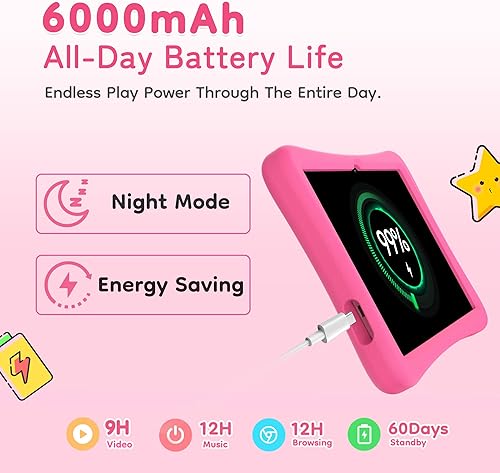 Miniatura 7 de SVITOO Tableta para niños de 10 pulgadas, tabletas Android para niños con controles parentales, Octa-Core 20 GB Ram 64 GB ROM expandible, cámara