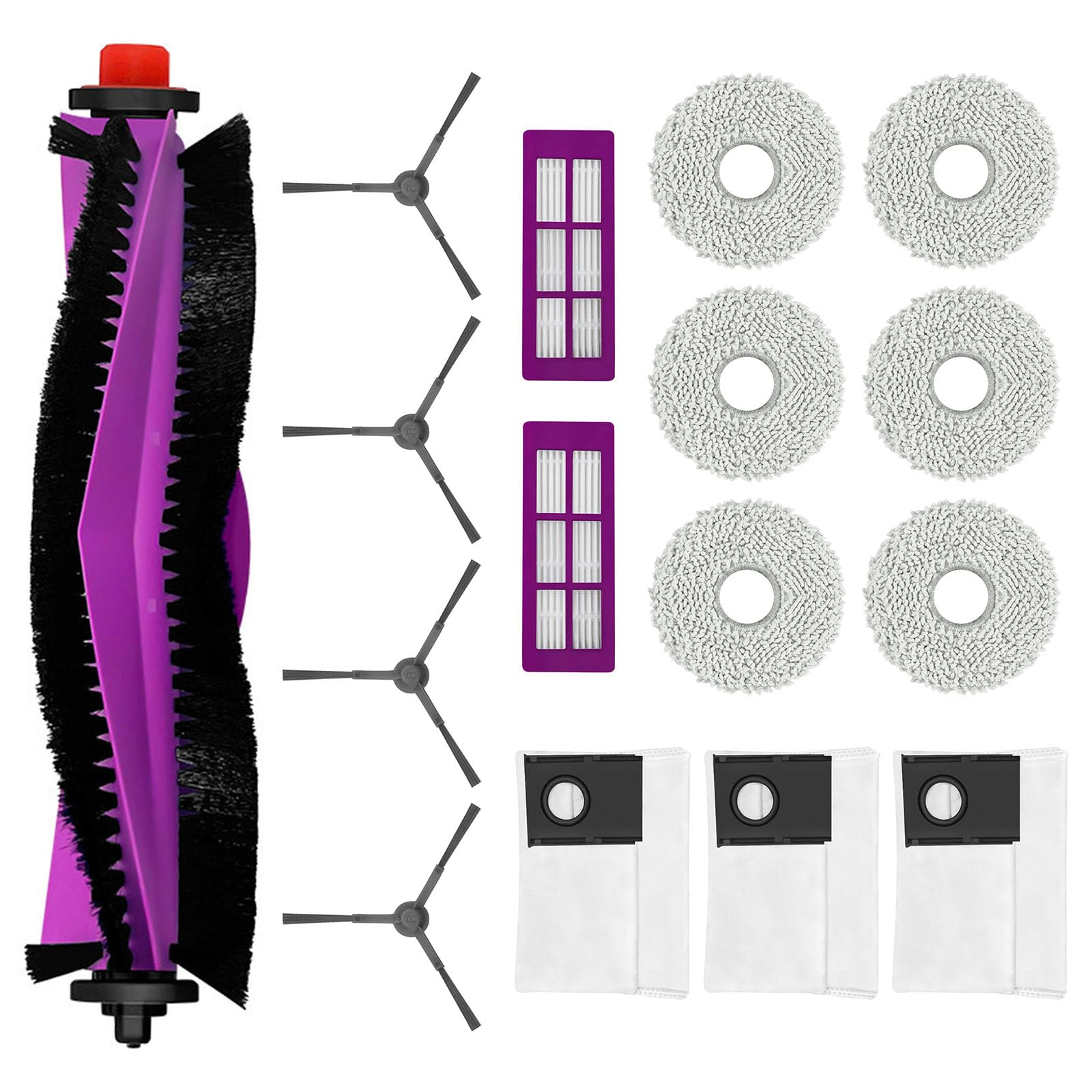 Msioytog Sweeping Robot Accessories Side Brush Sweeping Robot Replacement Bag Main Brush for Enhancing Cleaning Efficiency Vacuum Replacement Part