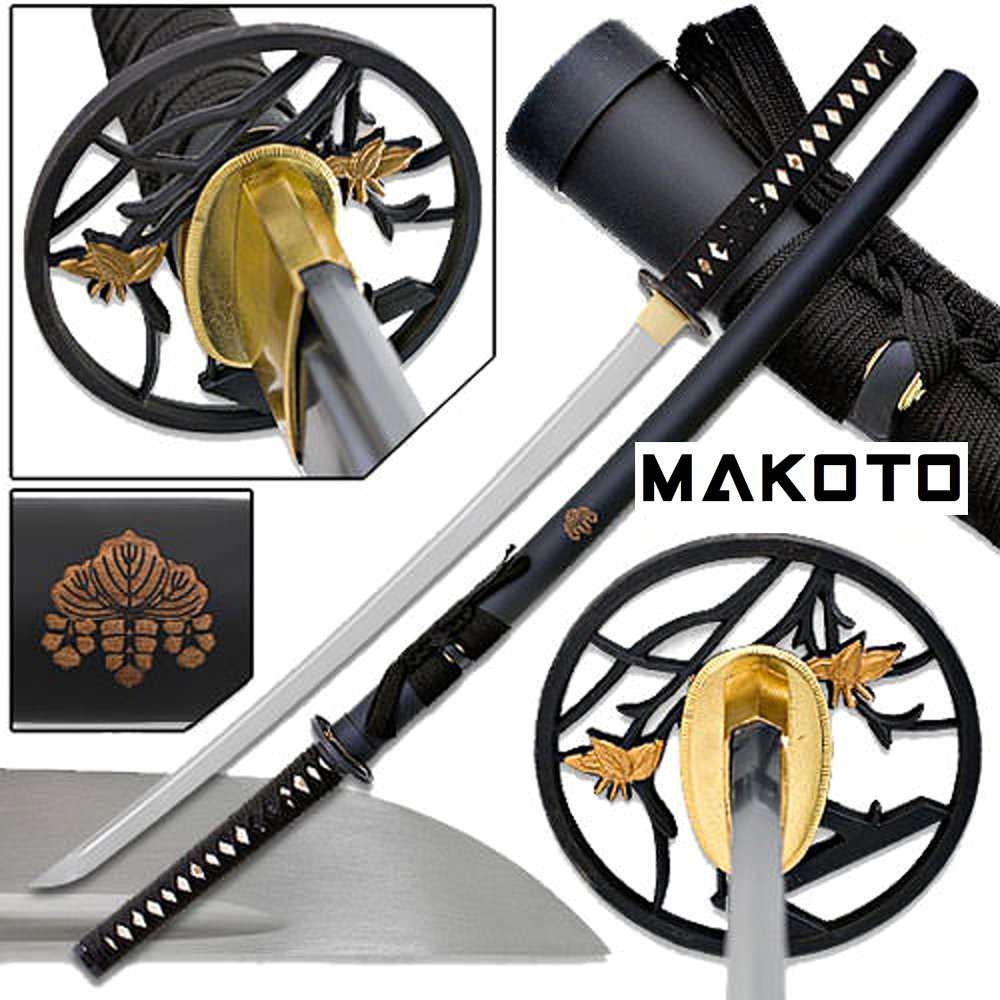 Amazon.com : MAKOTO Handmade Sharp Katana Black Japanese Samurai