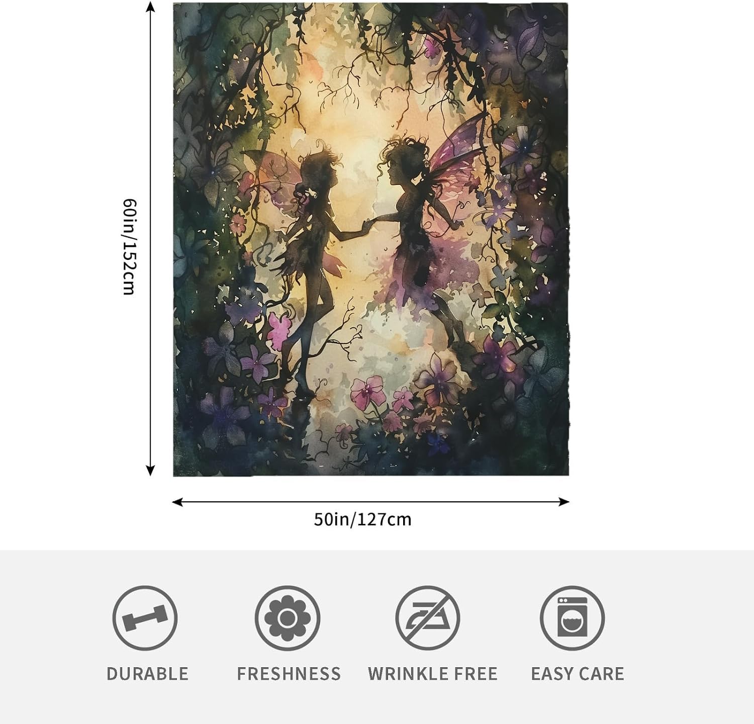 Fairy 50" x 60" Cartoon Anime Cute Fantasy Forest Butterfly Super Soft Bedding Fleece Throw Blanket Luxury Bed Blanket Sofa Living Room Bedroom Warm Lightweight for Men and Women