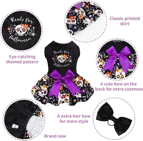 Miniatura 65 de CuteBone - Vestido de terciopelo para perros pequeños, para cachorros, ropa rosa para perros CVA02M-D