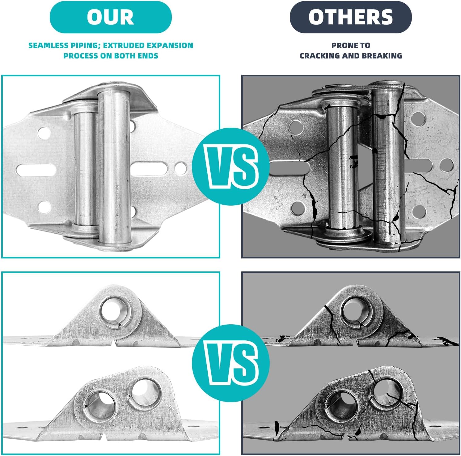 8Pcs Garage Door Hinges #1#2#3#4 Heavy Duty Steel with Galvanized Finish Garage Door Bracket for Residential/Light Commercial Garage Door Replacement