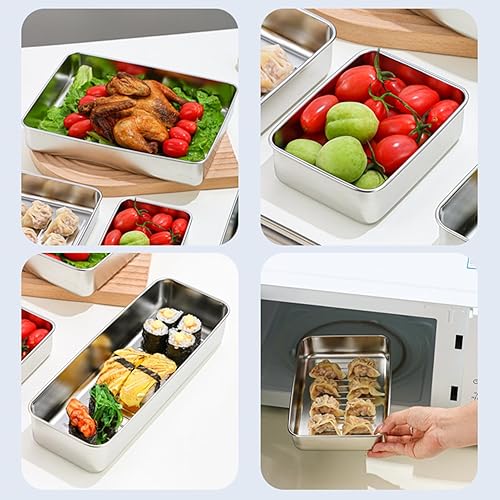 Miniatura 7 de Recipiente de tocino para refrigerador, 1000ML2000ML800ML400ML Crisper Box 304 Recipientes herméticos de almacenamiento de carne con tapas con base