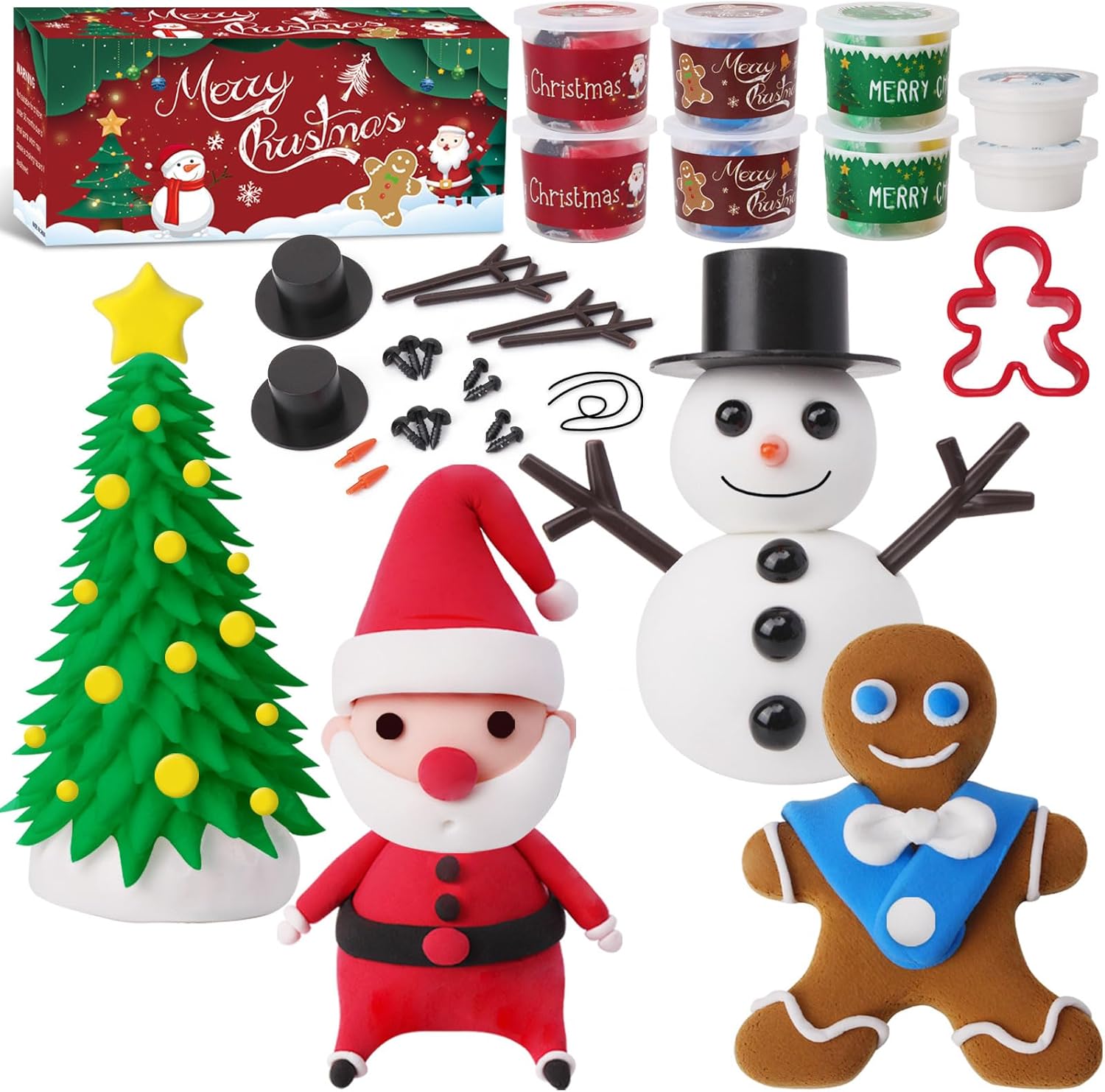 GYGOT Kit de 8 unidades para construir un muñeco de nieve, relleno de calcetín de Navidad para niños, manualidades de Navidad para niños, incluye