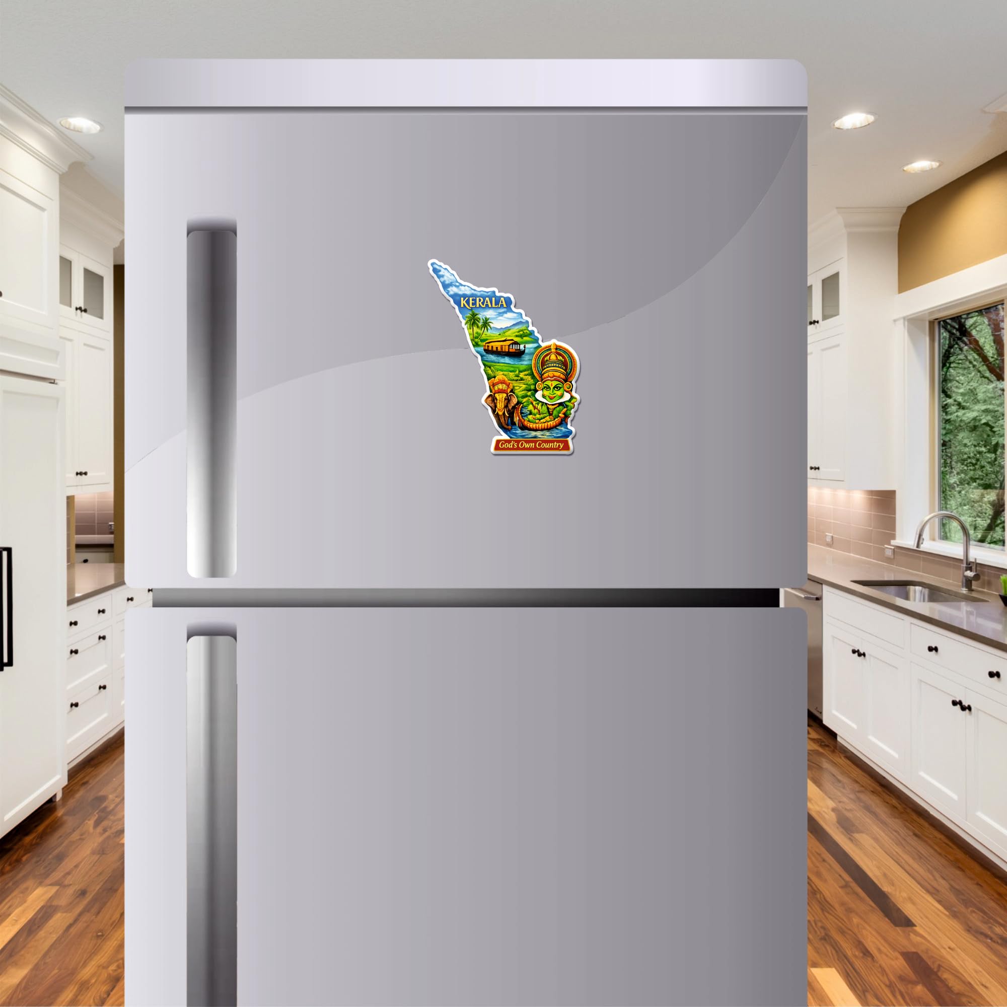 Kerala Fridge Magnet - God's Own Country Design -3