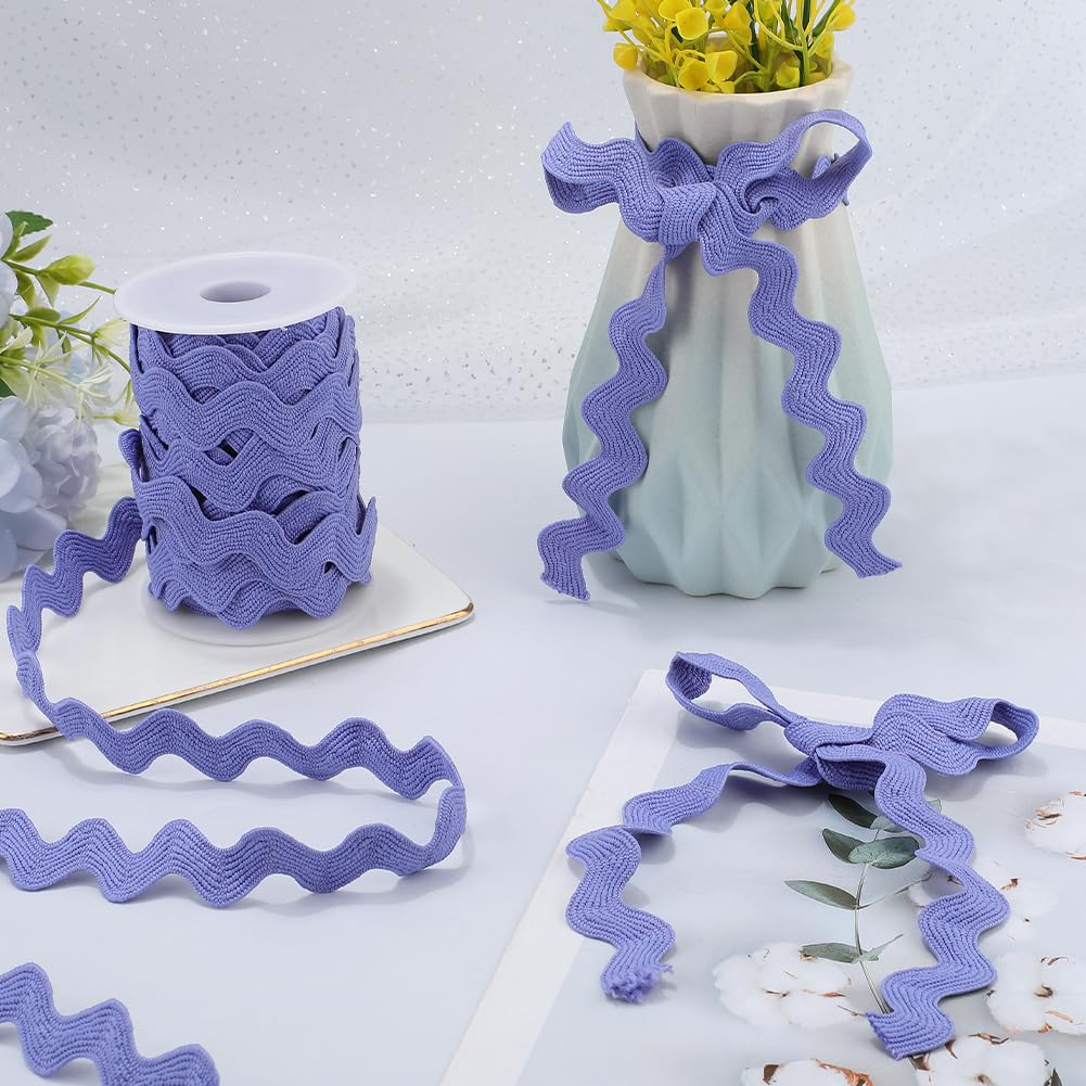 GORGECRAFT 12.5 Yards Rick Rack Trim 13mm Sewing Ric Rac Zig Zag Polyester Wavy Ribbon Slate Blue Rickrack S Shaped Lace Ribbon Woven Braided Fabric with Spool for DIY Crafts Christmas - Image 3