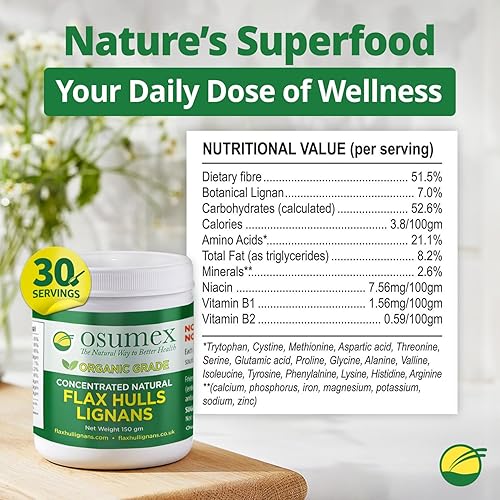 Miniatura 5 de Polvo de cáscara de semilla de lino 5.29 oz – Semillas de lino orgánicas altas en lignan SDG para la digestión, concentrado natural, conchas de