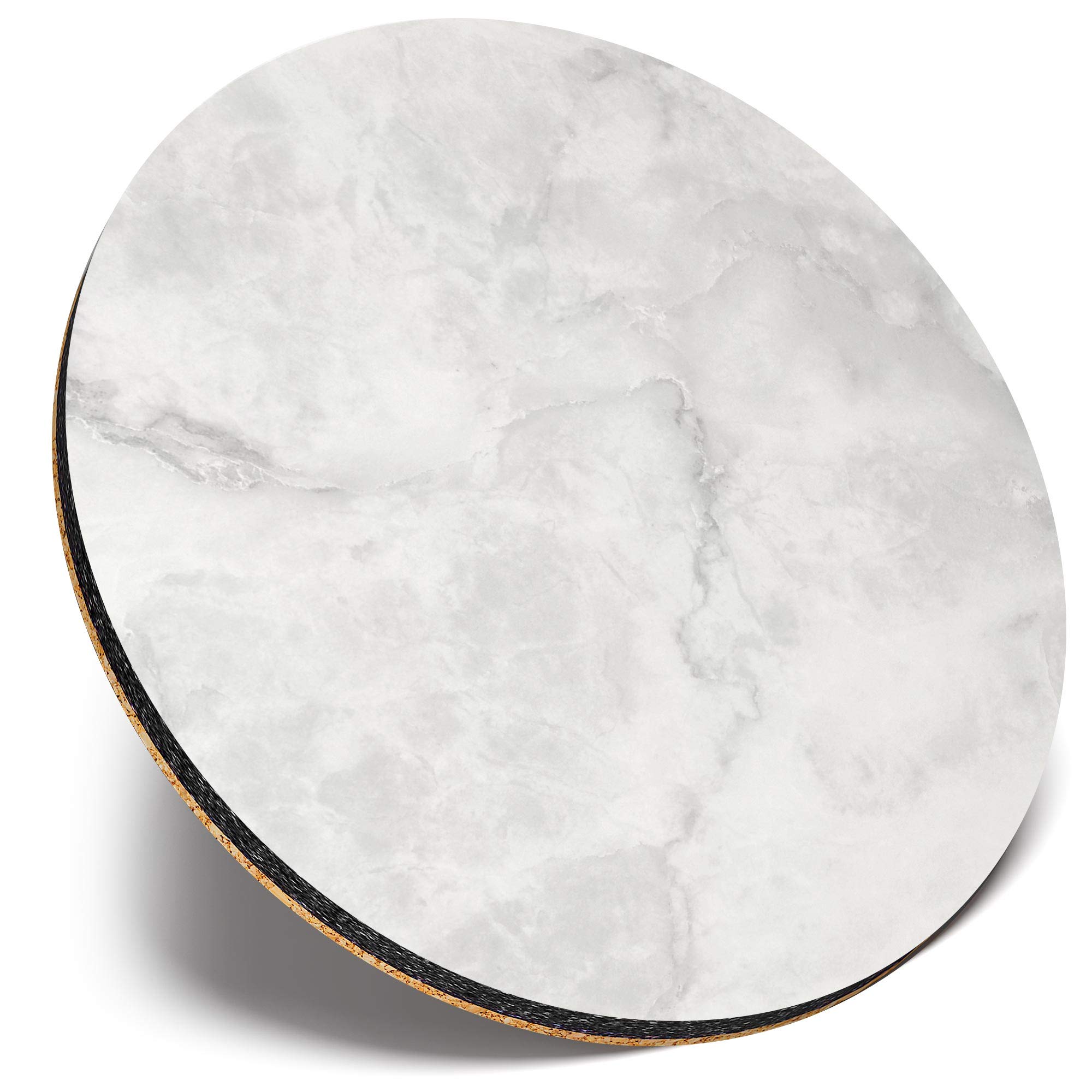 Destination Vinyl Ltd Multicolor Round Single Coaster - Bw - Marble Effect Stone Agate Art |Glossy Quality Coasters | Tabletop Protection For Any Table Type #43358