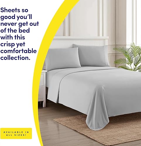 Vista 2 de 1500 Supreme Collection - Juego de sábanas extrasuaves con esquinas tipo bolsillos profundos, ropa de cama hipoalergénica sin arrugas, más de 40