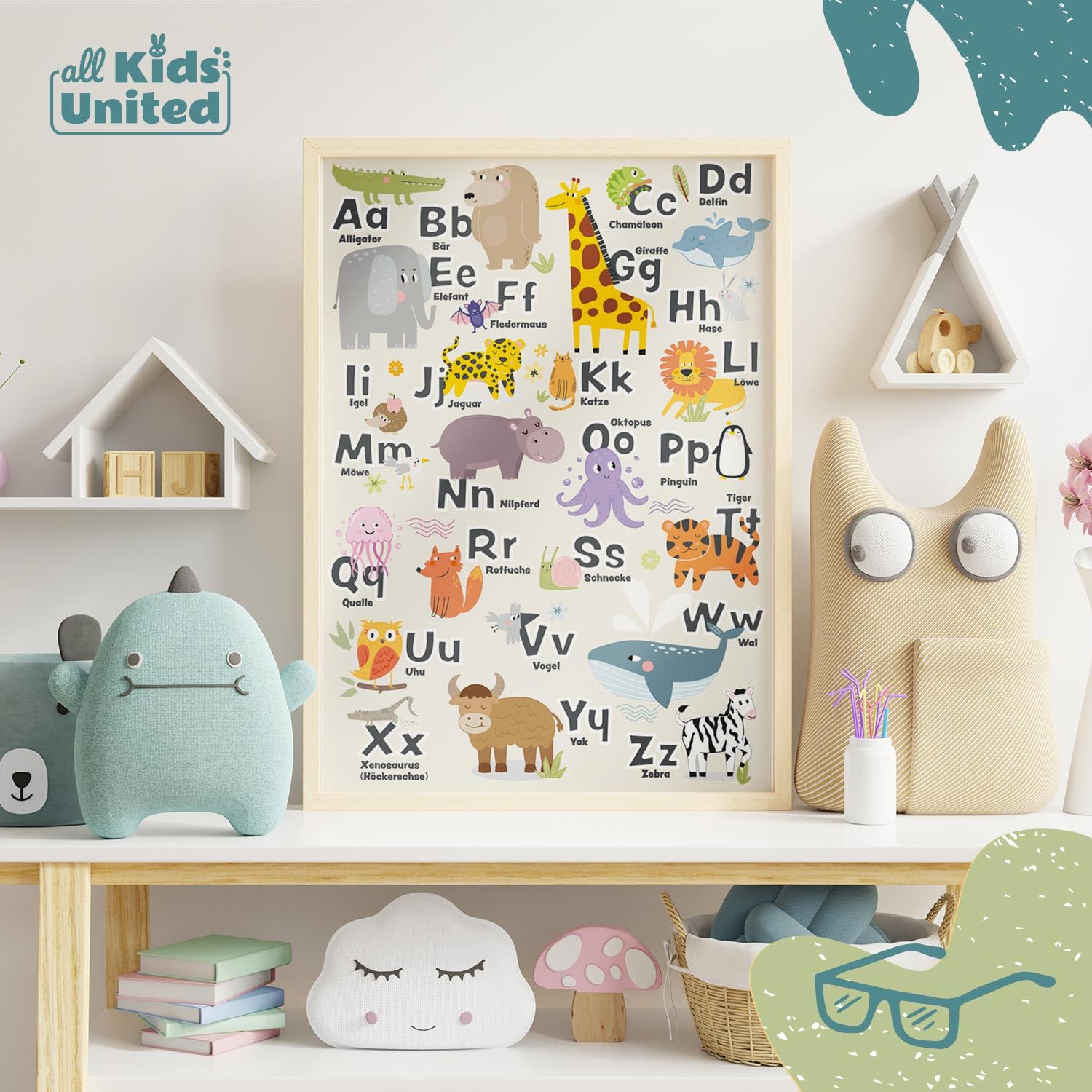 all Kids United Children's ABC Poster Letters & Animals XXL Learning Poster for Kids; Alphabet Poster Art Print - Image 4