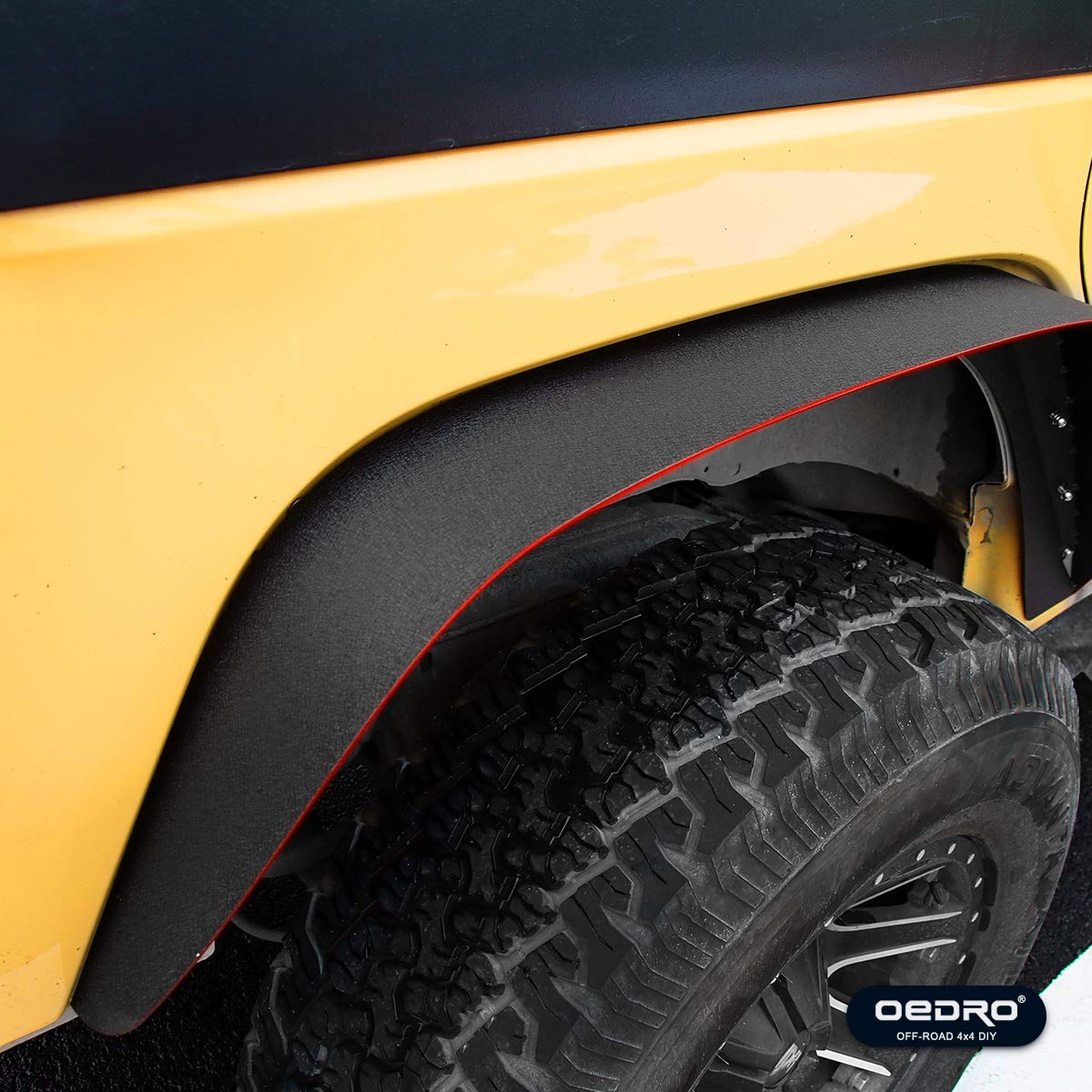oEdRo Flat Front & Rear Fender Flares Compatible with 20072018 Jeep