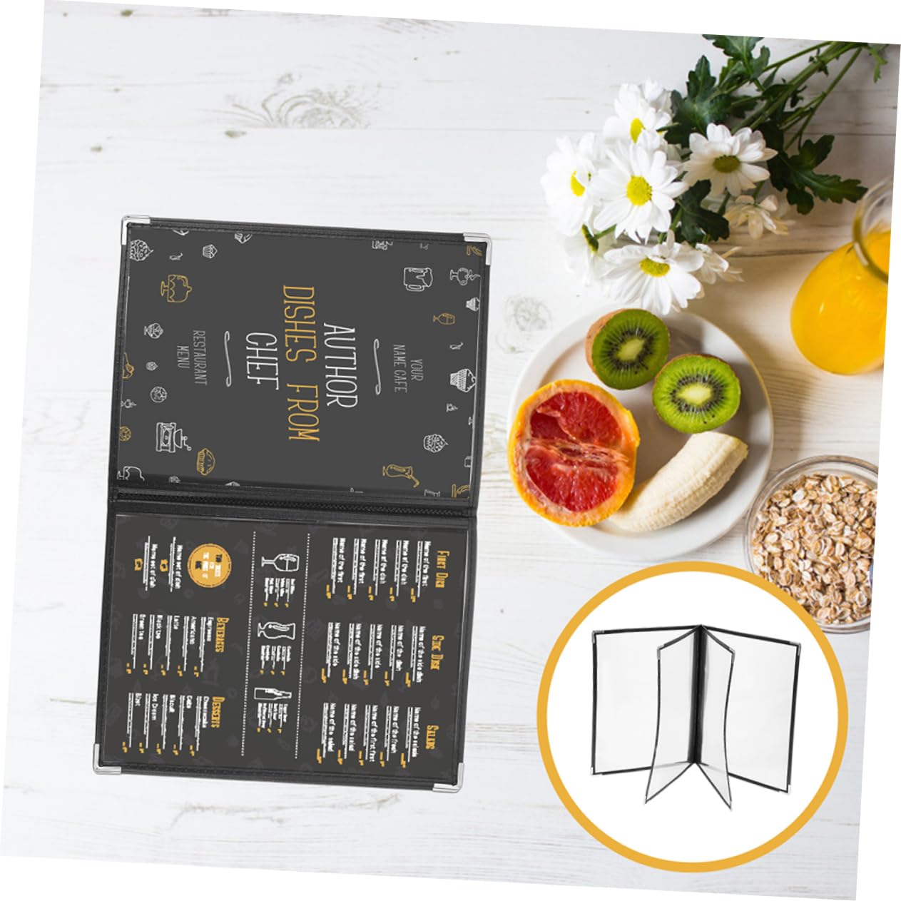 2pcs Recipe Folder Restaurant Menu Covers Menu Covers Holder Menu Page Protectors Menu Book Cover Menu Book for Restaurant Menu Holder Restaurant Clear Menu Holder PVC Black CHILDWEET